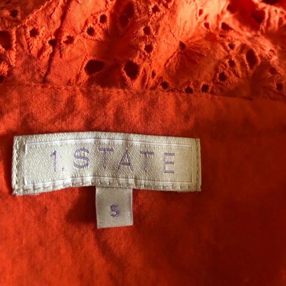 1.State Orange Eyelet Romper S - Picture 3 of 4